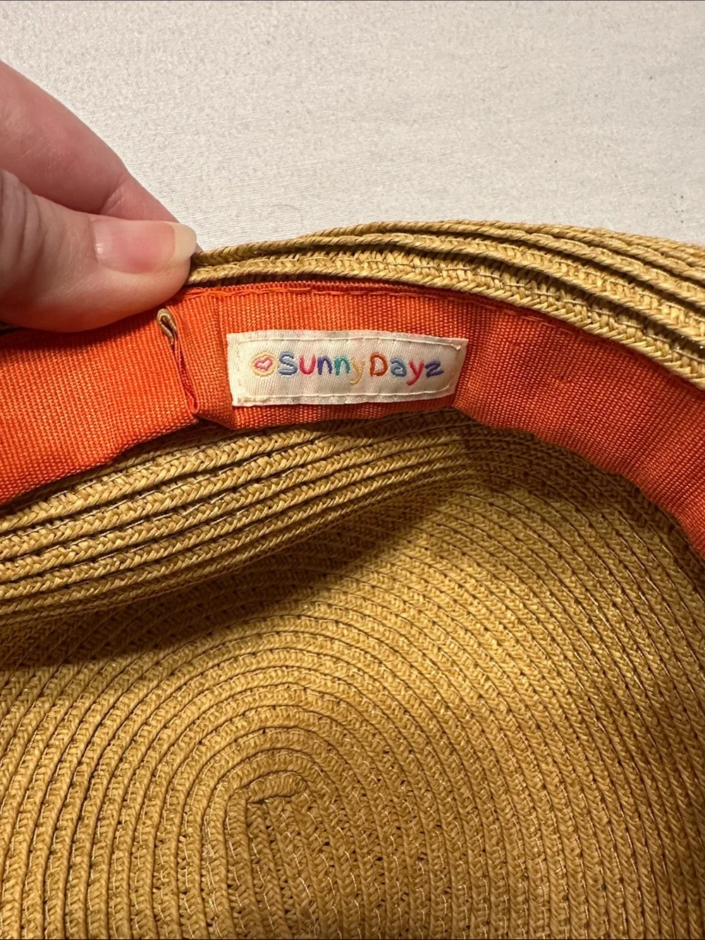 Sunny Dayz Youth Tan Straw Sun Hat with Accent Band